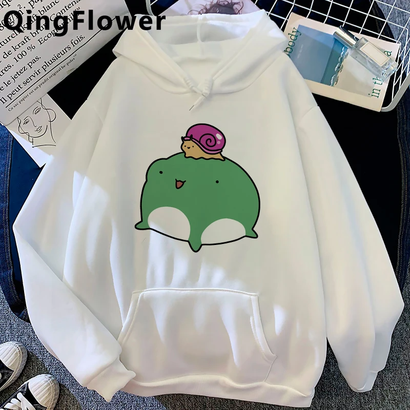 

Kawaii Frog hoodies female printed Korea female pullover sweatshirts anime y2k aesthetic