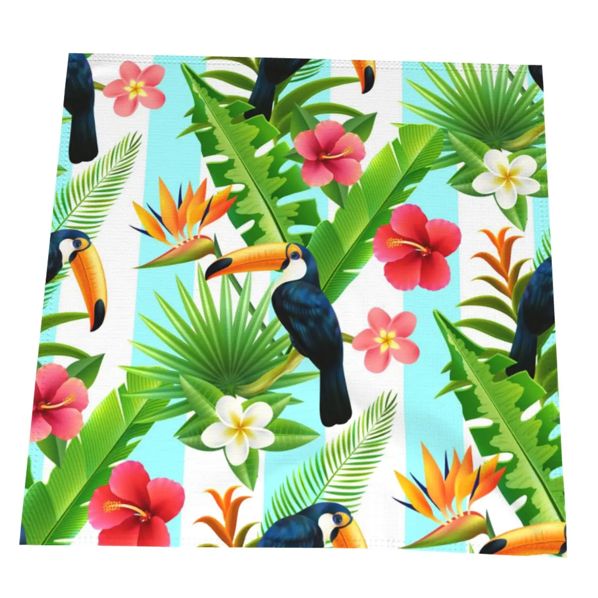 

50cm Table Napkins Cloth Square Polyester Napkin Rainforest Toucan Pocket Handkerchief for Wedding Birthday Home Party Hotel