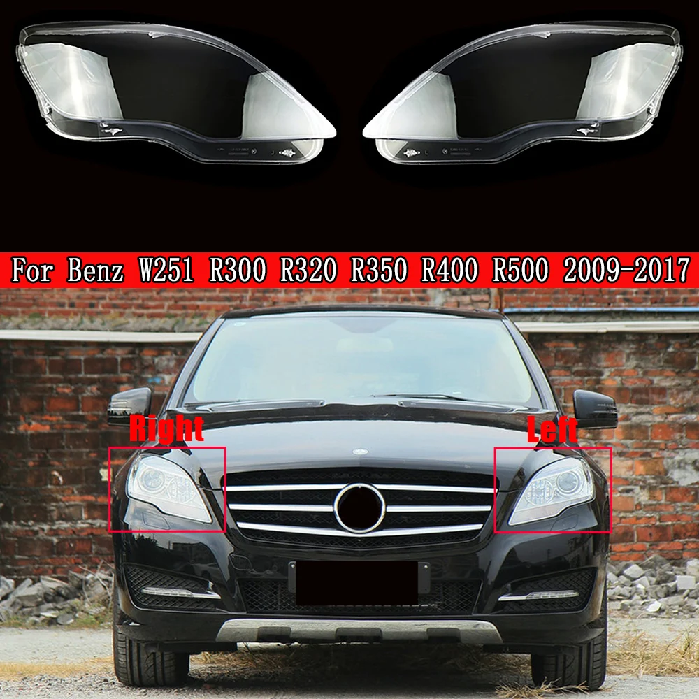 

Car Headlight Cover Lens Glass Shell Front Headlamp Lampshade Auto For Mercedes-Benz W251 R300 R320 R350 R400 R500 2009~2017
