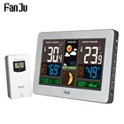 Беспроводная метеостанция FanJu FJ3378, цифровые настенные часы, барометр, термометр, гигрометр с наружным датчиком
