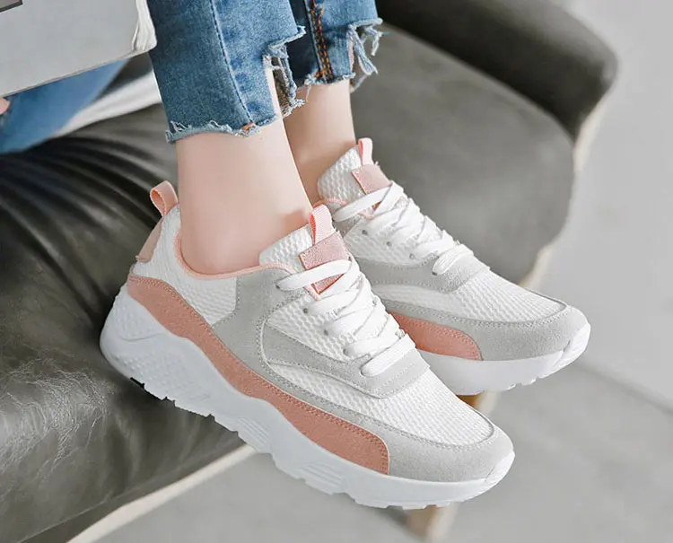 Модные летние кроссовки; женская обувь; zapatillas mujer; повседневные кроссовки; женская обувь; сетчатая дышащая женская обувь на шнуровке