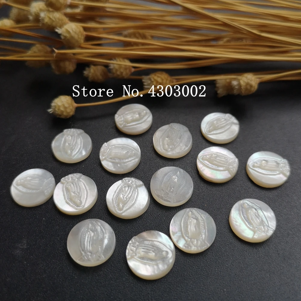 30 шт./лот 10 мм Натуральная круглая перламутровая основа для матери Гваделупа