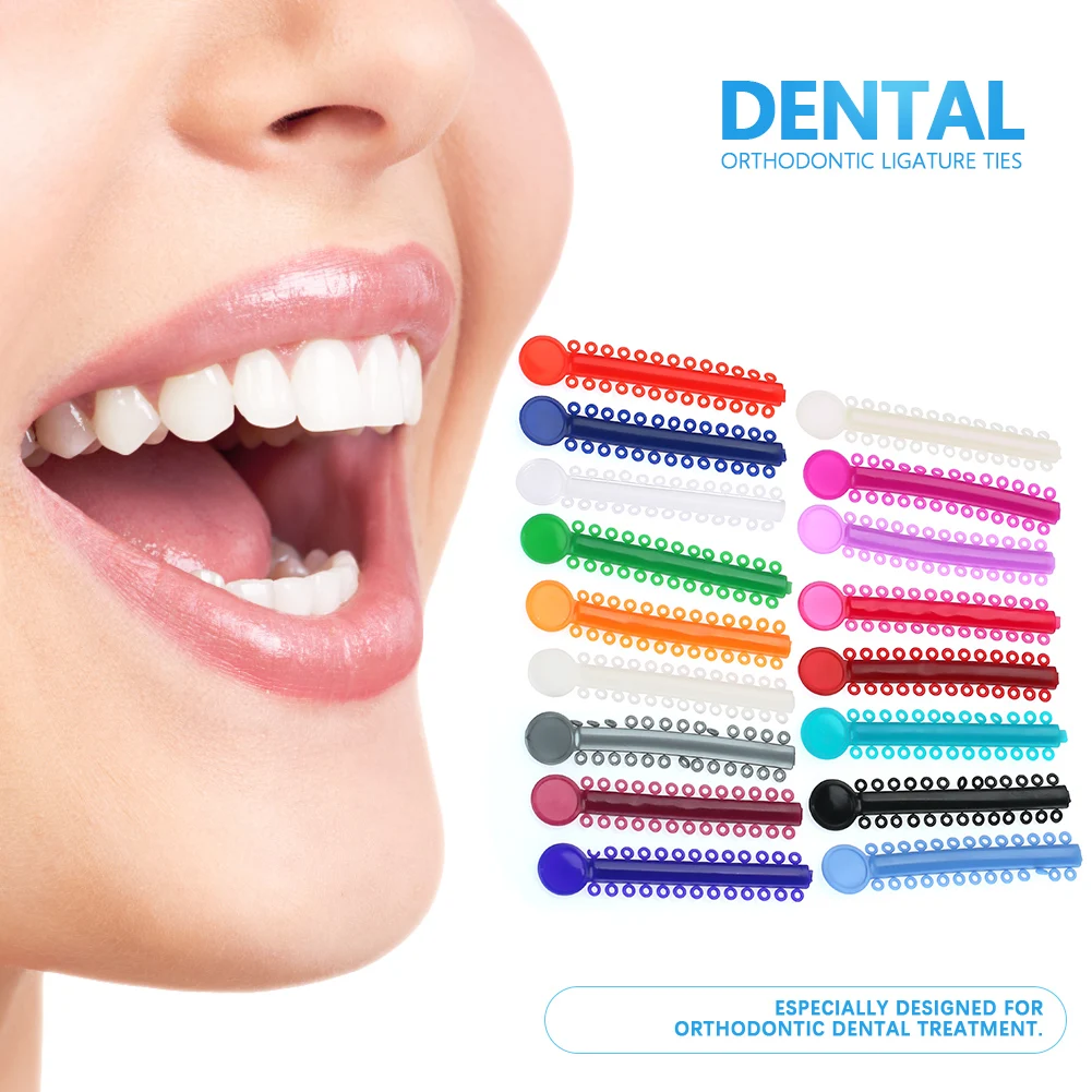 

40 Pcs Multi-color Dental Orthodontic Ligature Ties Elastic Rubber Tooth Dentist Tools Braces Teeth Orthodontics Brackets Braces