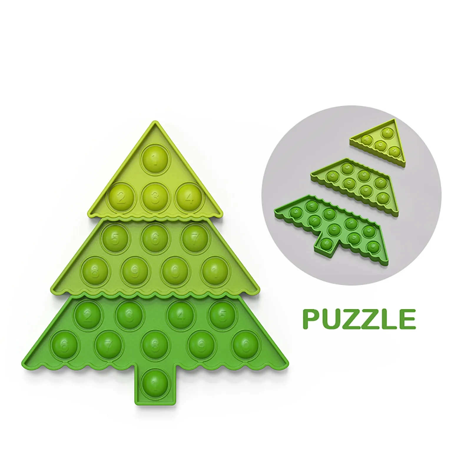 

Christmas Tree Push Bubble Fidget Toys Desktop Fun Silicone Kids Adult Stress Reliever Parent-child Interactive Game Toys Fidget