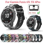 Ремешок силиконовый спортивный для Garmin Fenix 6X 6Pro 5X 5Plus 3 3HR, быстросъемный браслет для наручных часов, 26 20 22 мм