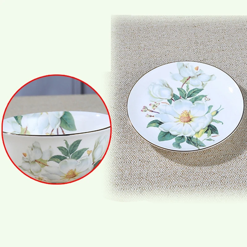 Европейский кофейный набор Camellia Bone британский фарфоровый чайный керамический