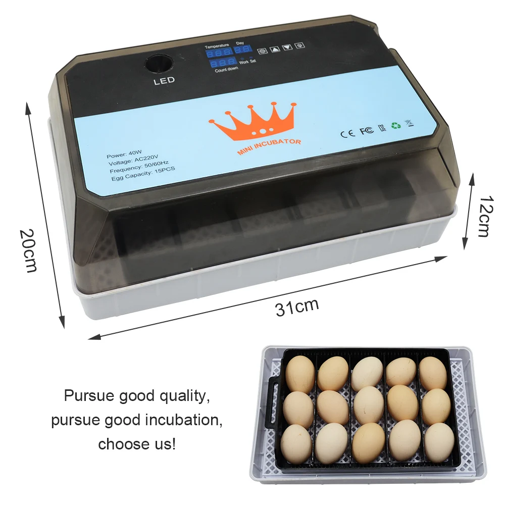 

15 Egg Incubators, Automatic Incubators, Egg Incubators. For Animal Hatching, Chicken, Duck, Goose, Quail