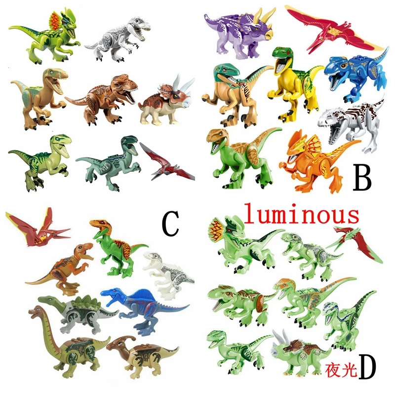 Парк Юрского периода Динозавр строительные блоки тираннозавр рекс Velociraptor