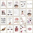 Модное настенное художественное украшение, косметическая печать, холст для макияжа, картина с современным цветочным ароматом, декоративное изображение для девушек, украшение для спальни