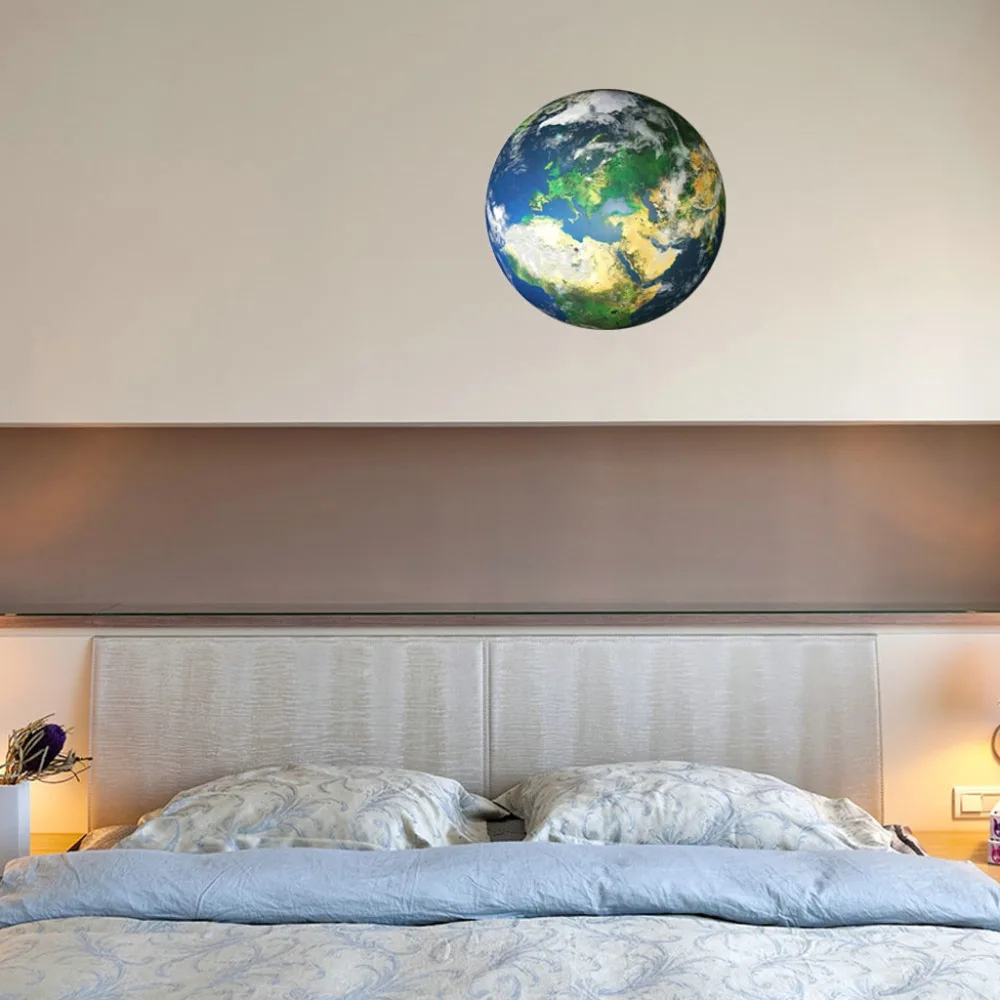 30cm Luminous Moon Earth Cartoon DIY 3D Wall Stickers for Kids Room Bedroom Glow In The Dark Wall Sticker Home Decor Living Room