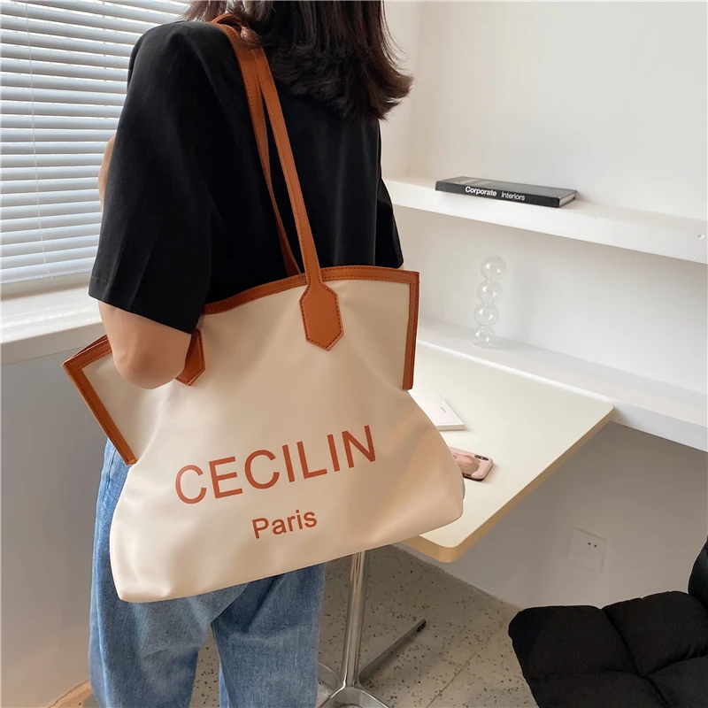 

Casual Women Shoulder Bag New Fashion Canvas Portable Handbags High Quality Large Capacity Tote Bags Shopper Canvas Shopping Bag