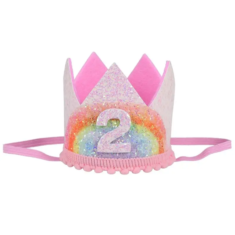 Очаровательные детские шапки на день рождения Детские вечерние с радужной