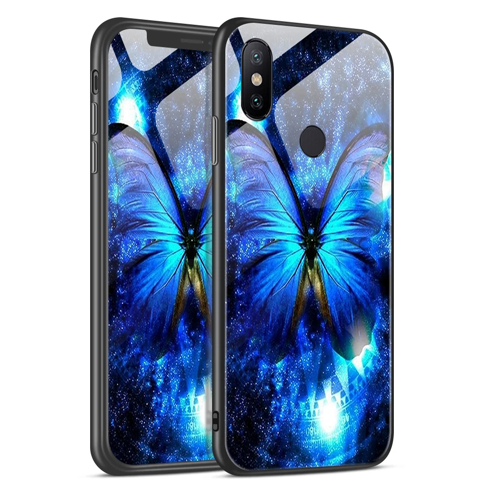 W199 Чехол из закаленного стекла для Xiao mi A1 A2 A2Lite Edge Cover для Xiaomi mi 6 6X для задней крышки, Твердый чехол с полной защитой звездного цвета - Цвет: W199