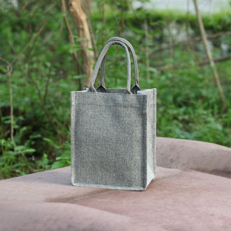 

50LD Jute Burlap Tote Large Reusable Grocery Bags with Handles Women Shopping Bag
