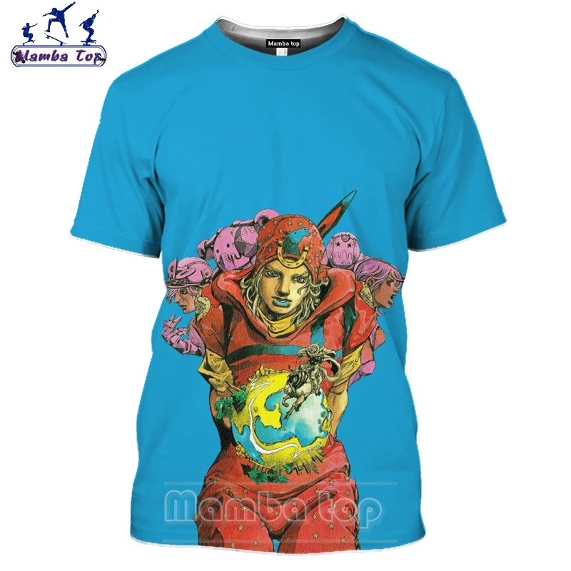 Топ Mamba футболка Джоджо для мужчин путешествия кемпинг 3D принт аниме невероятные