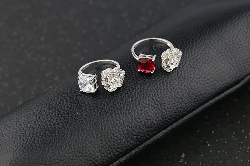 Бренд цветок камелии дизайн вечерние кольцо модные 925 стерлингового серебра