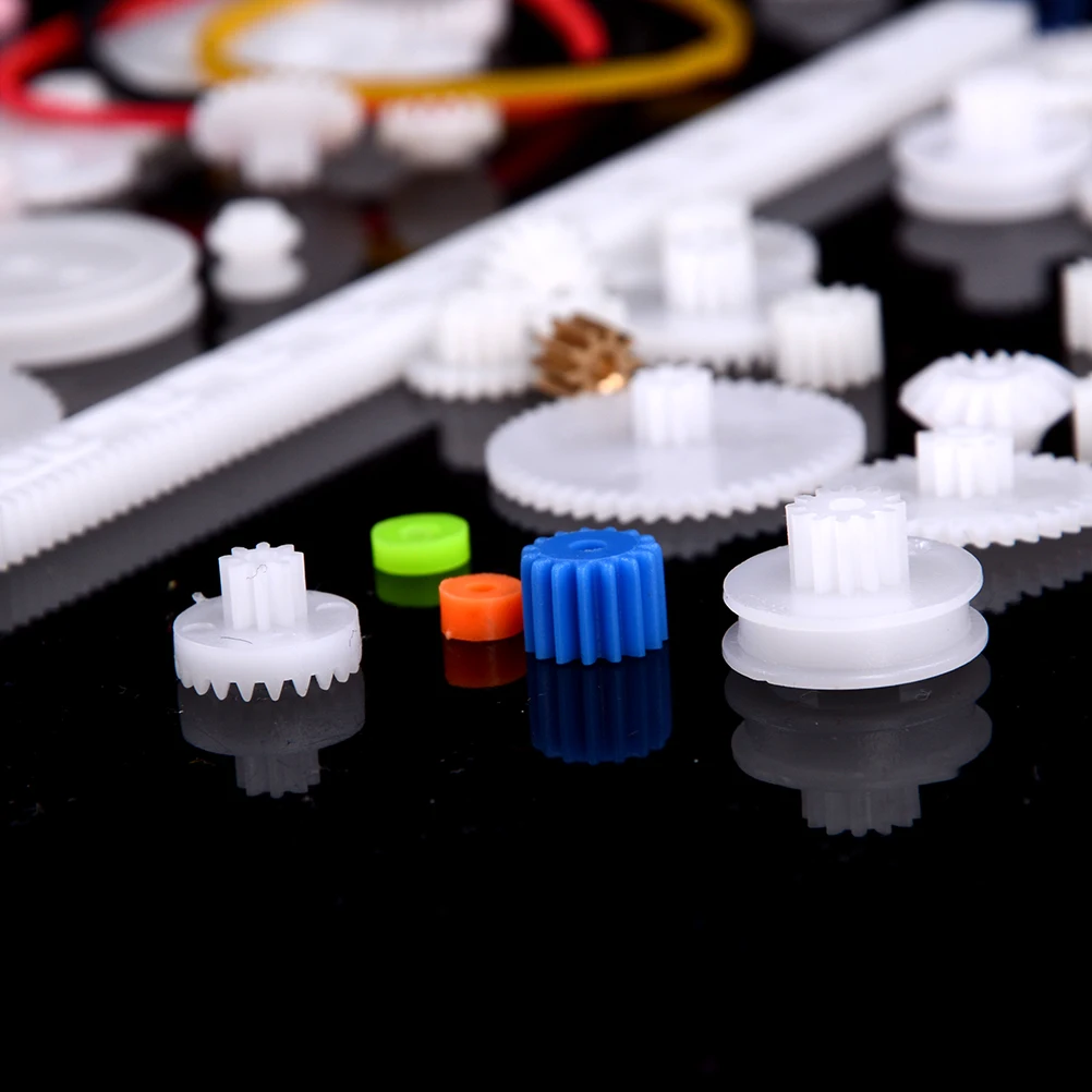 

60Pcs/Set Plastic Gear Set DIY Rack Pulley Belt Worm Single Double Gears High Quality
