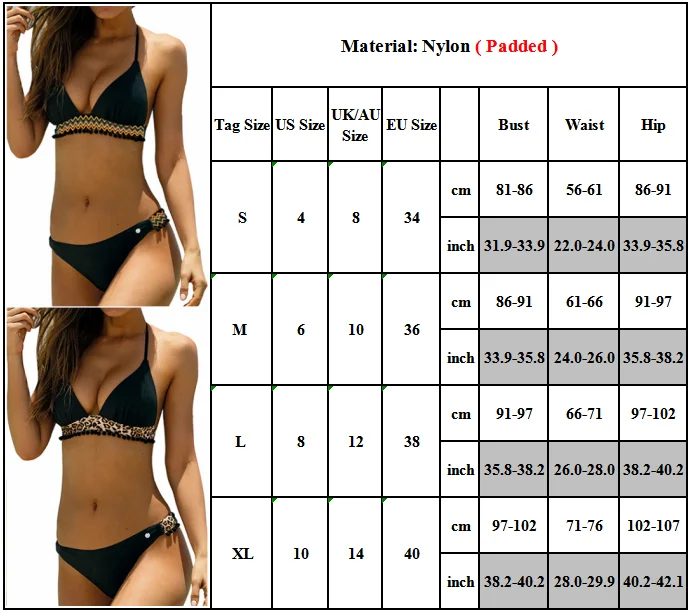 

Women Padded Push Up 2 Piece Bikini Set Swimsuit Swimwear Swimming Costume Beach