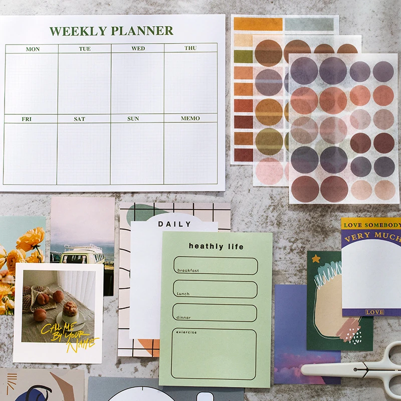 

Paper Sticker Cute Weekly Planner 2021 Diary Kawaii Creative Agenda Schedule School Office Student Memos Schedule Supplies Gifts