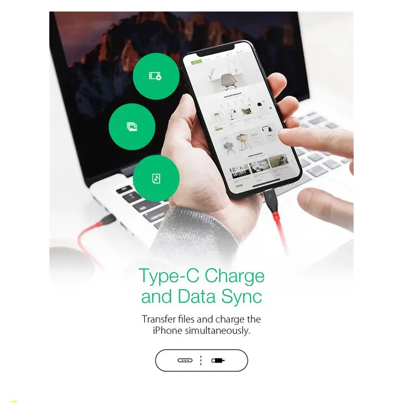 Кабель BlitzWolf Type C Lightning PD3.0 3 А для iPhone быстрая зарядка сертифицированный MFI 11 PRO