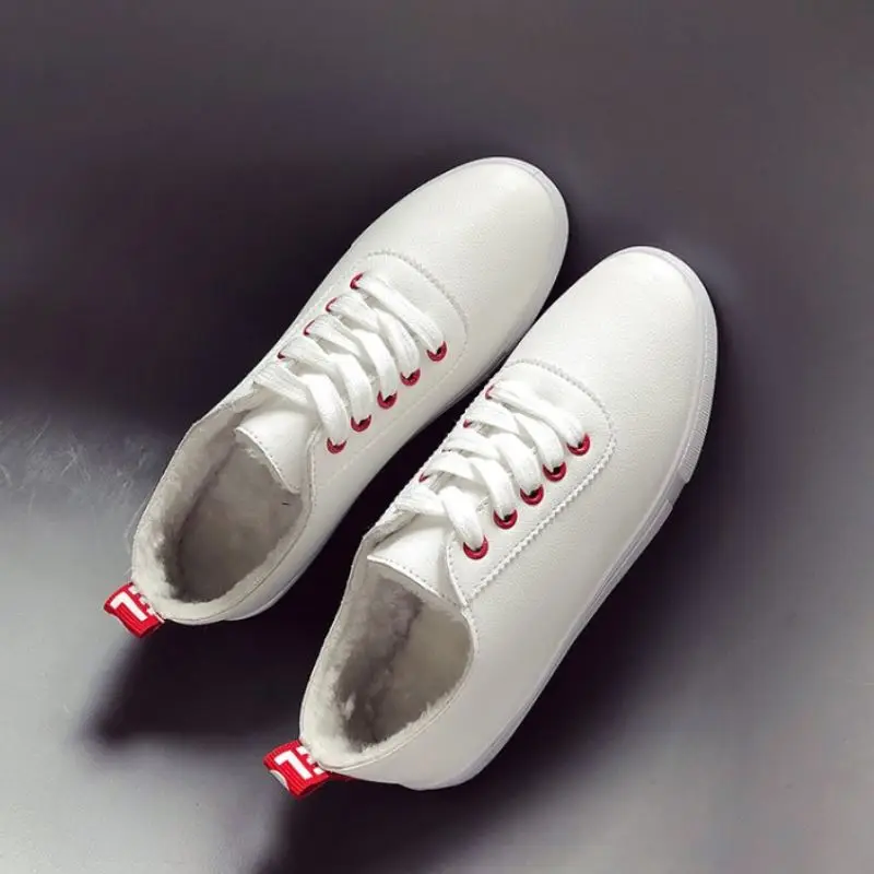 Taoffen/женские зимние кроссовки Модная стильная обувь с Плюшевым Мехом и круглым