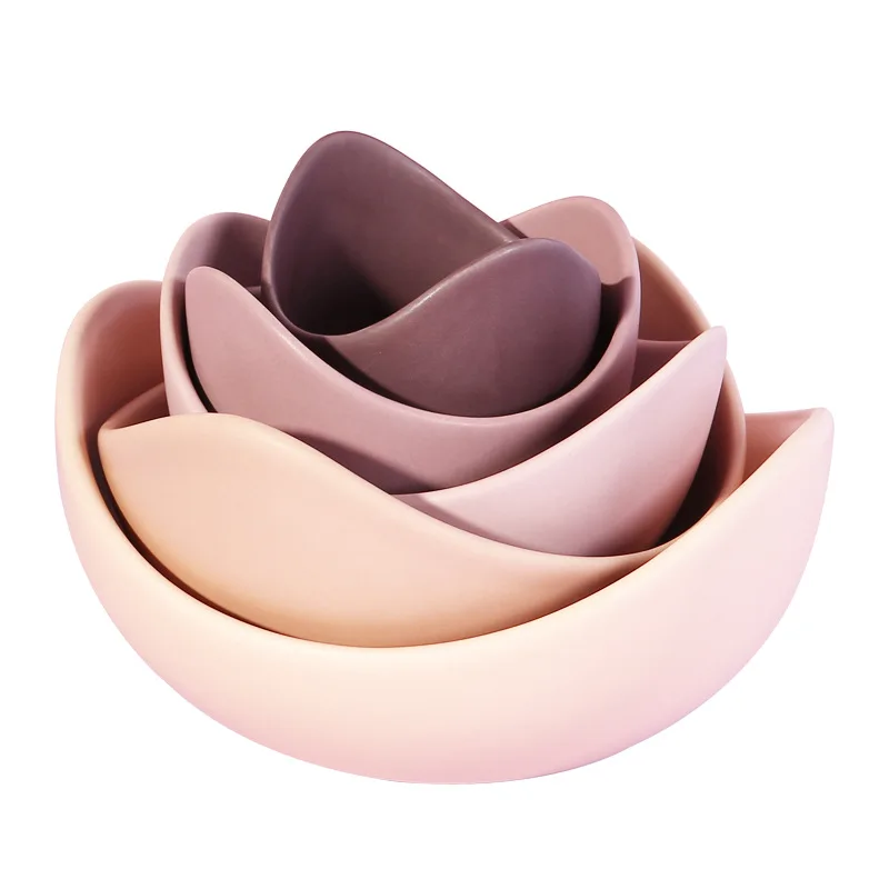 

Nordic ins simple stack color lotus bowl ceramic decorative plate jewelry plate collection plate floppy ornaments ornaments