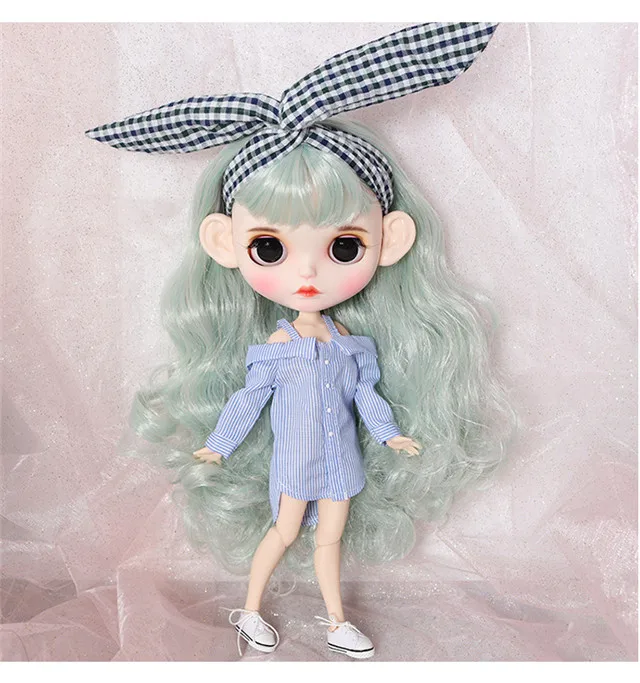 ICY factory blyth кукла на заказ кукла 1/6 bjd белая кожа суставное тело, новое матовое лицо открытый рот закрытые глаза - Цвет: F