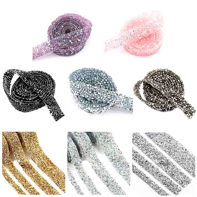 

1yard 15mm Environmentally Hot Melt Adhesive Mesh Drill Rhinestone Diy Sewing For Wedding Dress Bags Hair Bow Accessories
