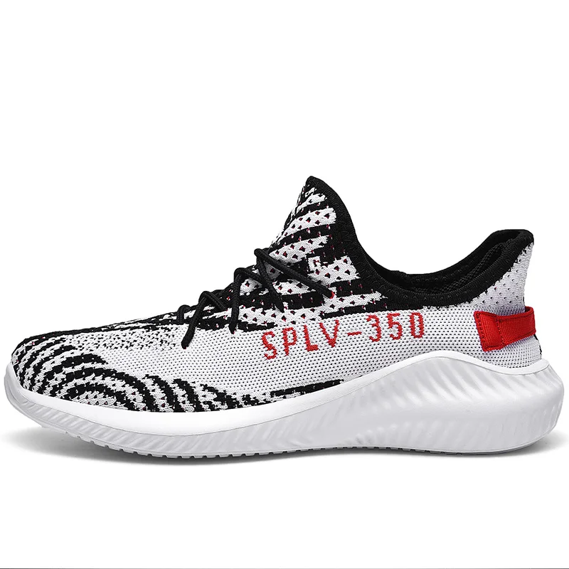 Мужская модная вязаная сетчатая ткань для спортивной обуви Беговая легкая