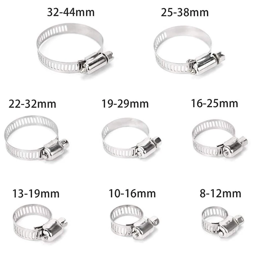 80/90/100 шт одиночные ушные бесступенчатые хомуты для шланга набор из нержавеющей
