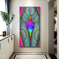 abstract thigh hand eye canvas painting psychedelic visual poster bedroom living room home decor muralno frame