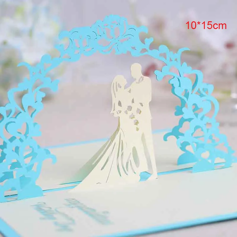 Sweet wedding 3D открытка-раскладушка подарок на день Святого Валентина открытка наклейки на конверте свадебные приглашения Поздравительные открытки юбилей для нее - Цвет: Sweet wedding
