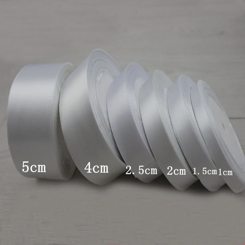6-10-15-20-25-40-50mm Satin Ribbon White Black Pink Wine Red Blue Purple Green Orange Yellow Brown Gray DIY Crafts Fabric | Дом и сад