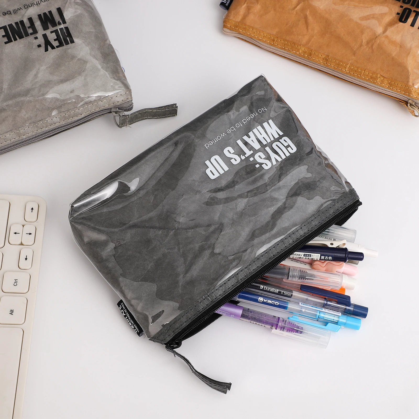 Пенал JIANWU складной из крафтовой бумаги простая переносная сумка для хранения