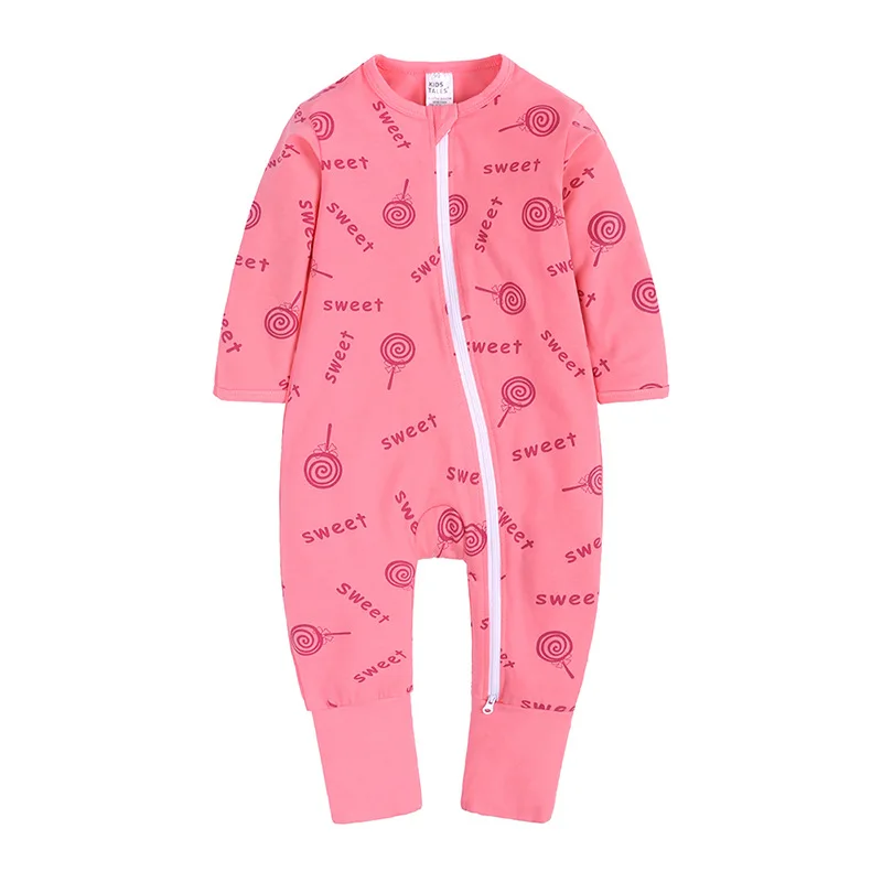 

2021 Toddler Pink Unisex-Baby Summer Long Sleeve Jumpsuit Cotton Printing Romper Baby Girl Baby Boys Onesie Outfits Suit Q19