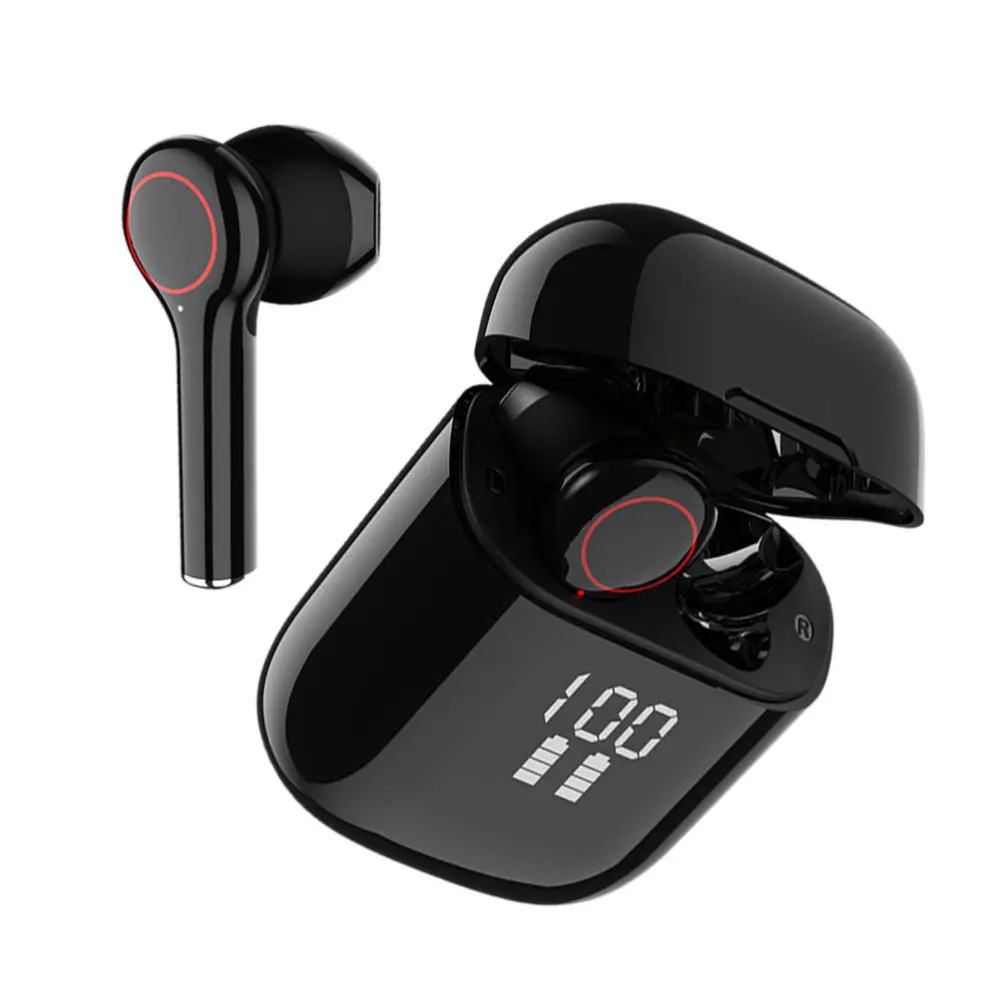 

Wireless Earphone Touch Digital Display TWS Sports Earphone for Home (Black)