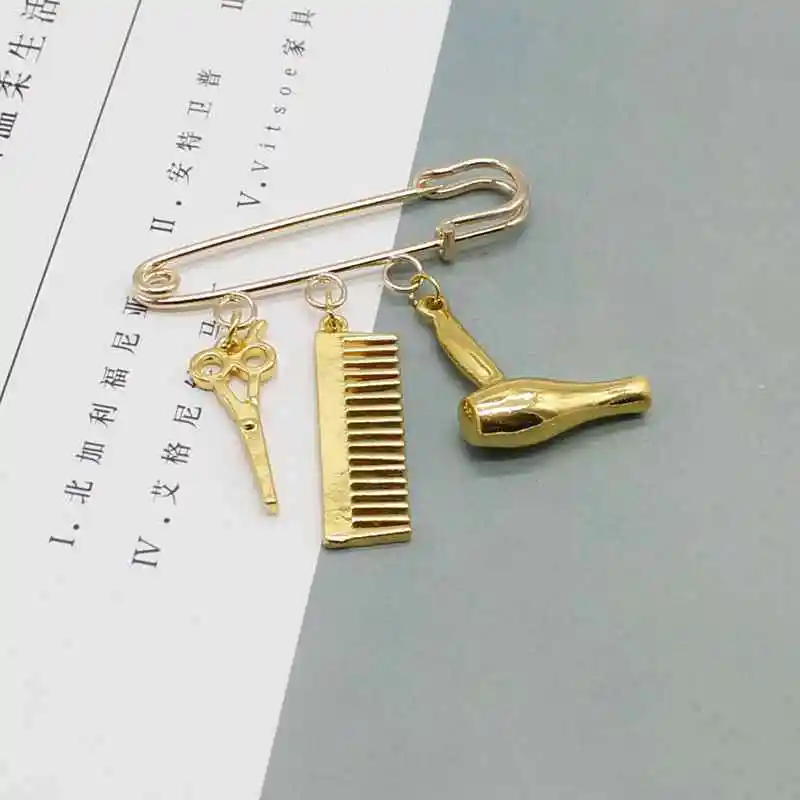 Креативная индивидуальная брошь для парикмахера Очаровательная бижутерия