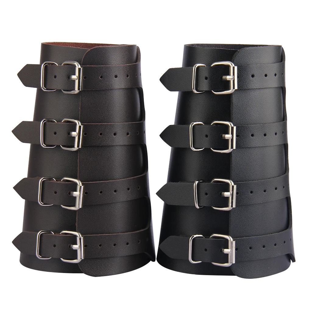 Unisex Pu Leather Gauntlet Wide Bracer Arm Armor Wristband Protector Cuff String Steampunk Bangle Buckle Bracers Cosplay Props | Украшения