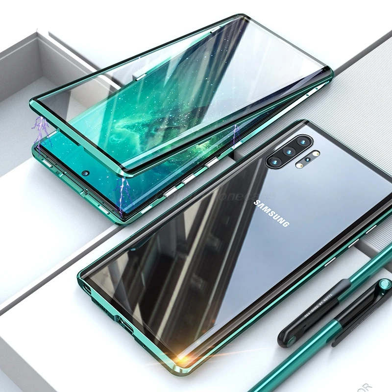 Двухсторонний магнитный металлический чехол для Samsung Galaxy S20 S10 S9 S8 Plus Note 20 UItra 10 Pro 8 9