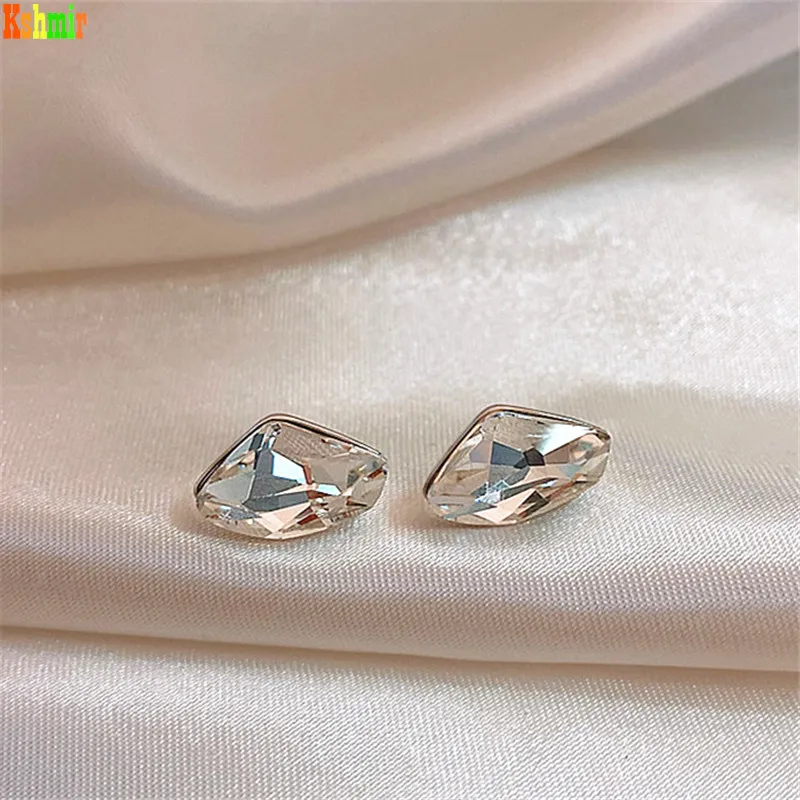 Kshmir белые серьги с кристаллами женские корейские новые модные для
