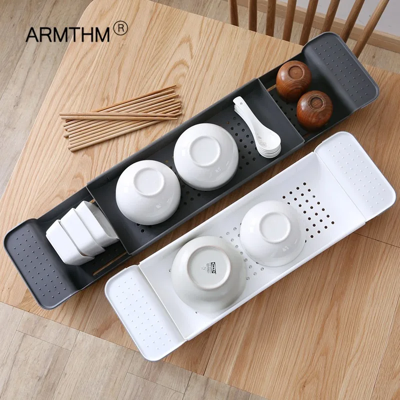 Ванная/кухонная раковина сливной держатель Выдвижная Ванна стеллаж для хранения