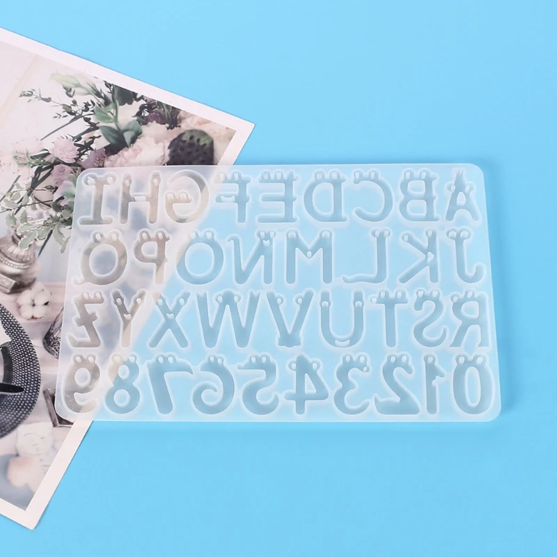 

Cartoon Smile Face Alphabet Crystal Resin Mold DIY Letter Number Silicone Mould B36D