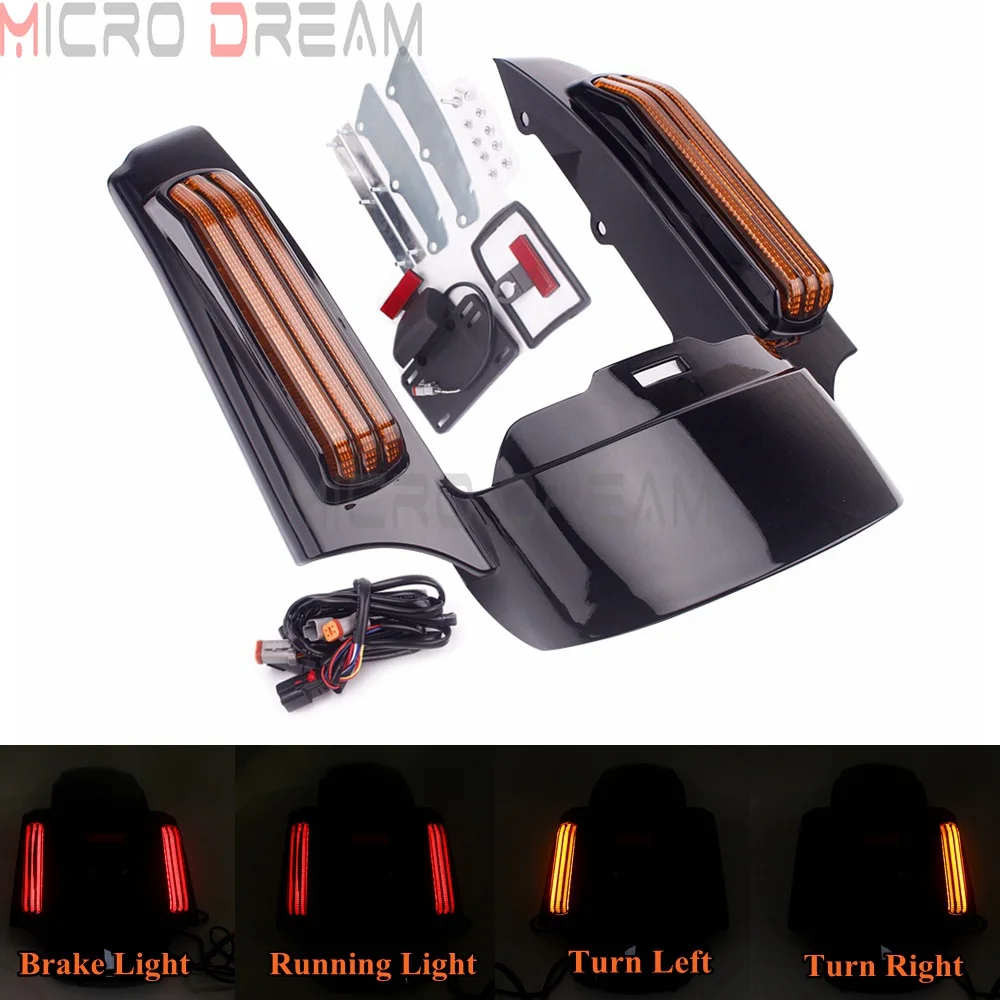 

Светодиодный удлинитель для заднего крыла, Встроенный задний фонарь для Harley Touring Street Glide Road Glide FLHX FLTRX Ultra Limited 14-Up