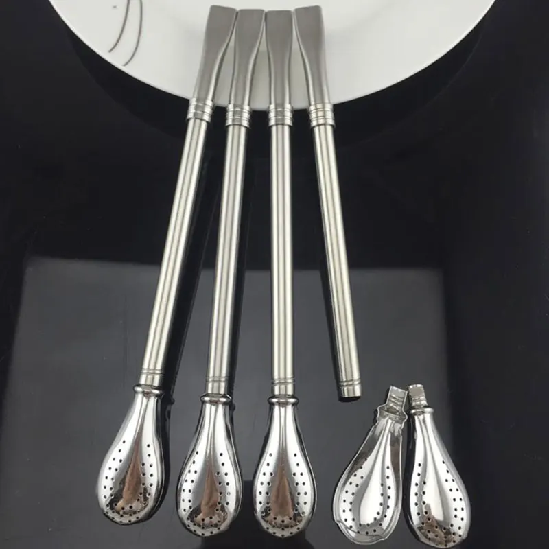 Ложка из нержавеющей стали для питья съемный фильтр чая Yerba Mate аксессуары бара -