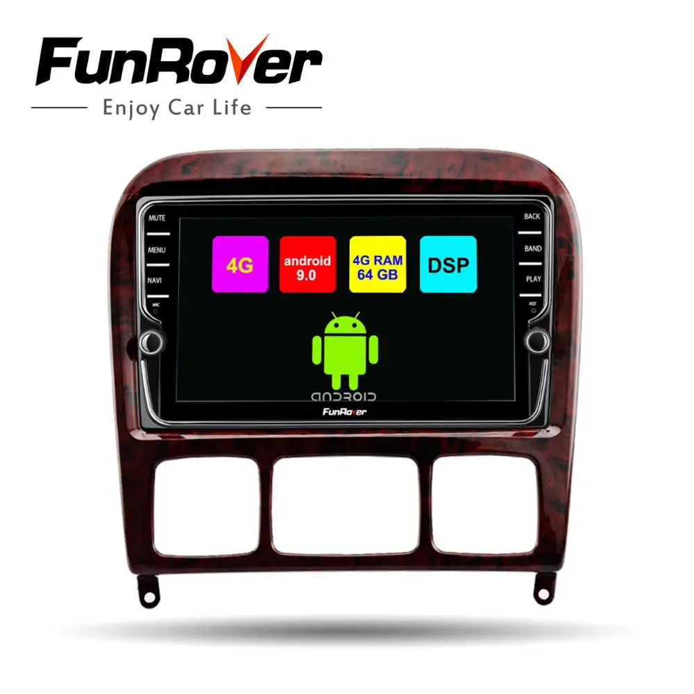 Funrover android 9,0 2 din автомобильный проигрыватель с радио и GPS для Mercedes Benz S Class S280 S320 S350 S400 S500 W220 W215 автомобильный dvd navi 4G+ 64G