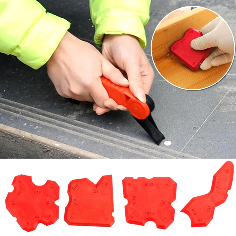 4pcs/set red Caulking Tool Kit Joint Sealant Silicone Grouts Remover Scraper Floor Cleaner Tile Handmade Tools | Инструменты