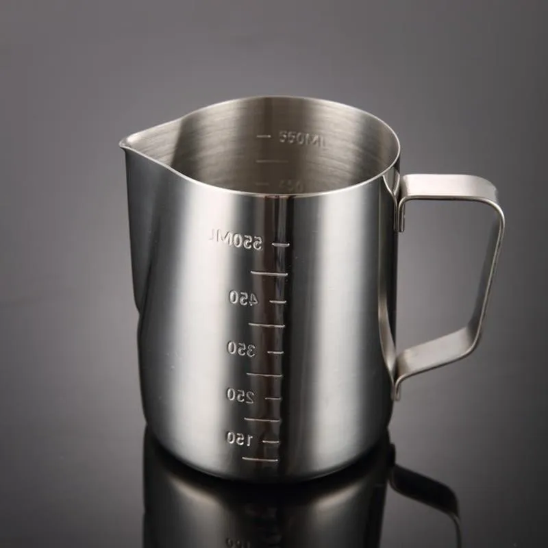 Creative Large Capacity Stainless Steel Measuring Cup with Scale Office Espresso Coffee Cup Latte Milk Jug Kitchen Baking Tools