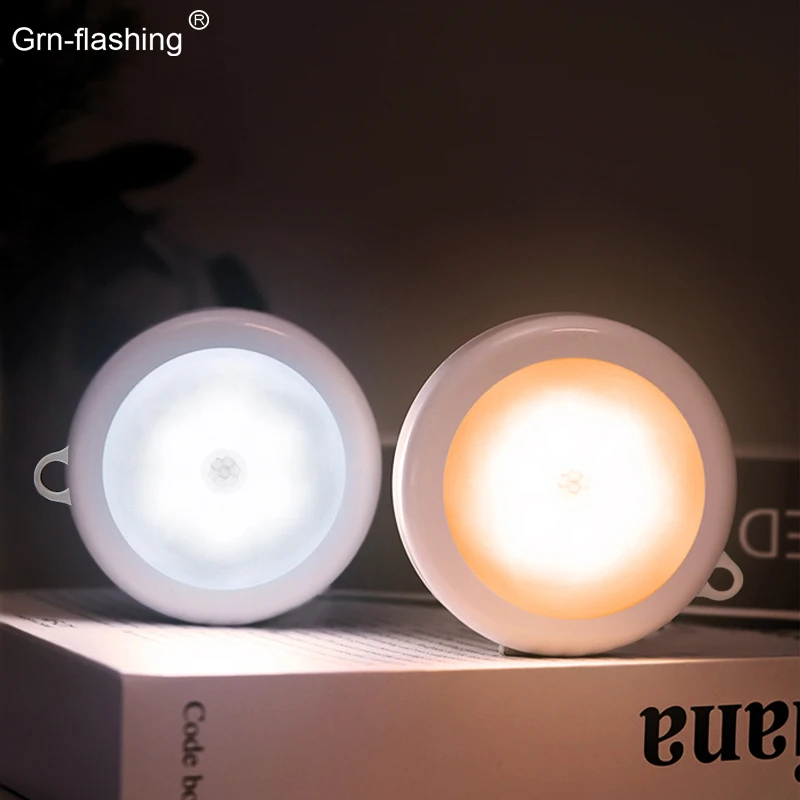 Ночник с питанием от батарейки AAA светодиодный светильник пассивным ИК датчиком