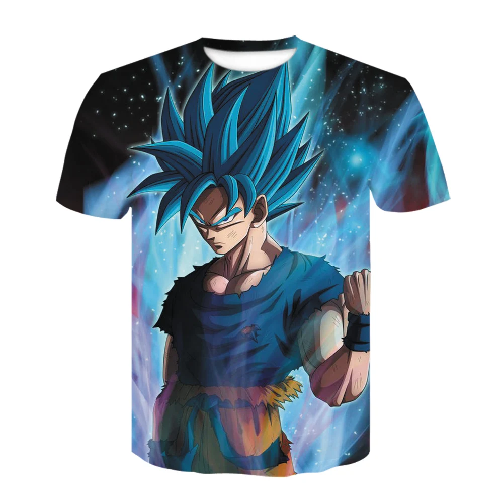 Новая футболка Dragon Ball z летняя с 3D принтом Super Saiyan Wukong черная чайная куртка для