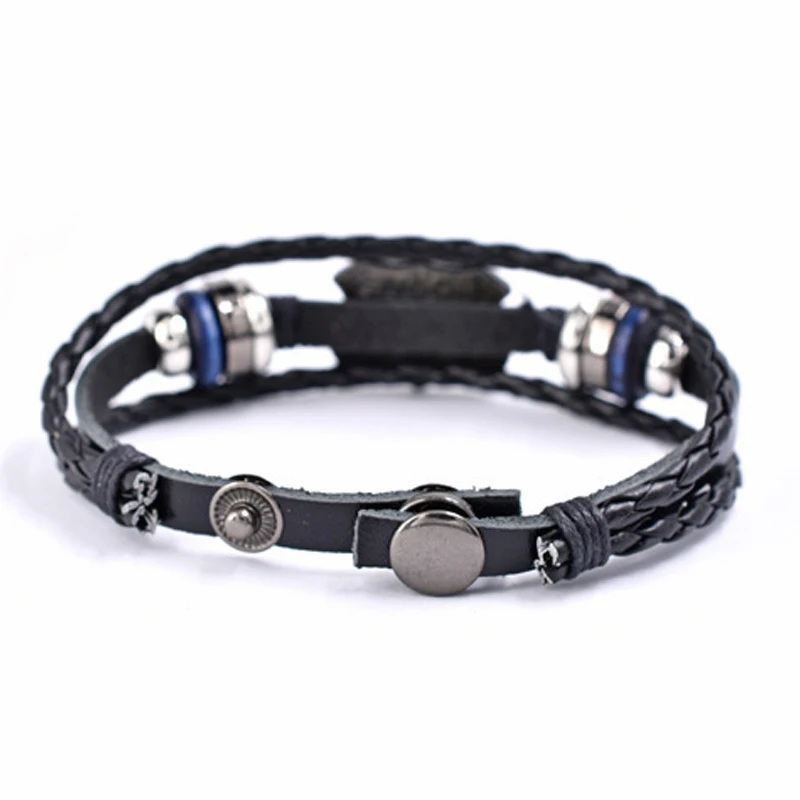 Винтажный Браслет SONGDA ROUTE 66 для мужчин и женщин многослойный кожаный ювелирный